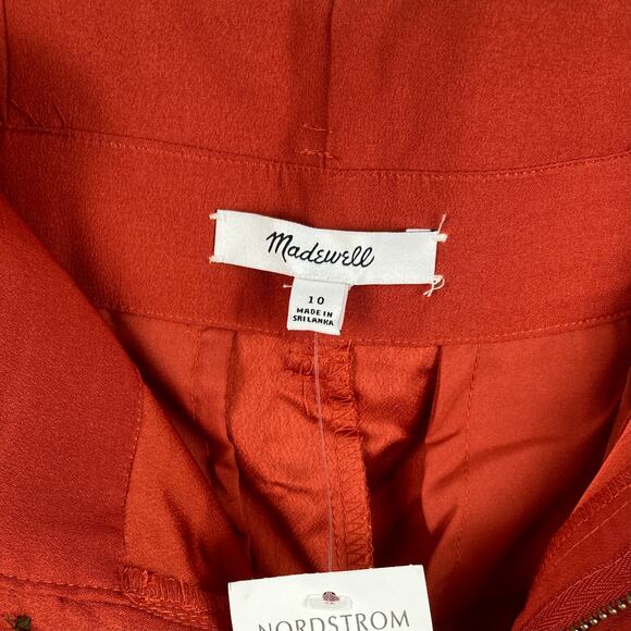 Madewell Womens Orange Clay Polyester Drapey Paperbag Tie Pants NWT - Picture 3 of 7